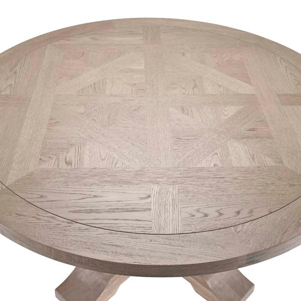 Abingdon Round Weathered Oak Dining Table - Image 9
