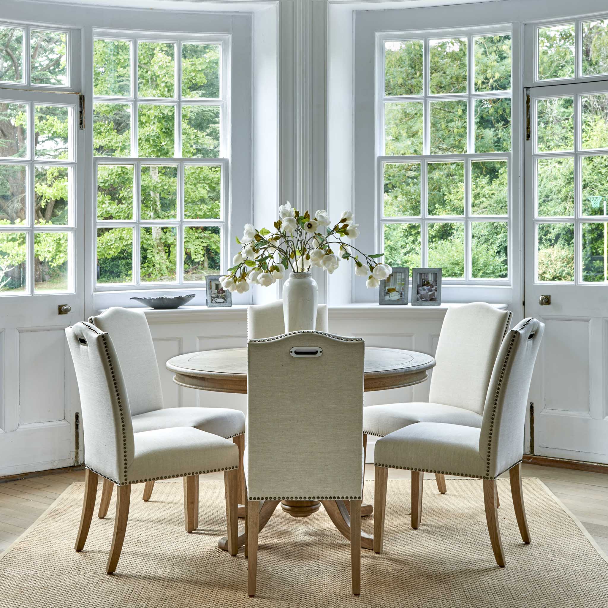 Belmont Round Weathered Oak Dining Table - Image 11