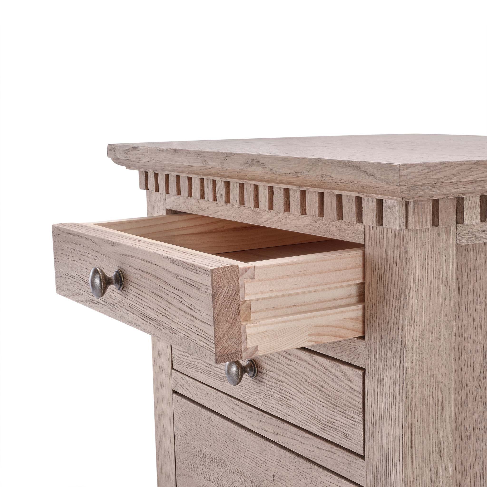 Claremont Weathered Oak Bedside Table - Small - Image 7