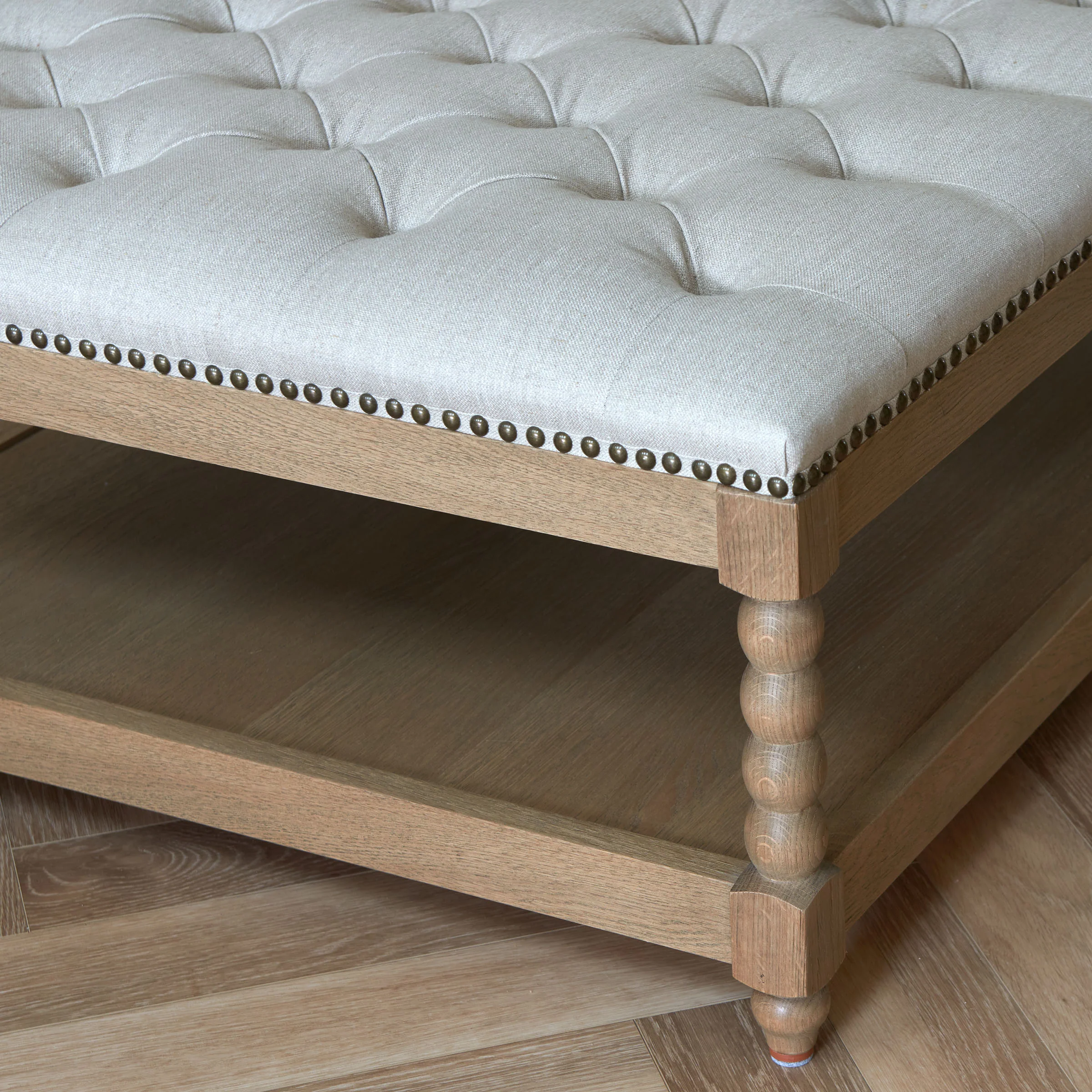 Cleveland Ottoman - Oatmeal Linen - Image 4