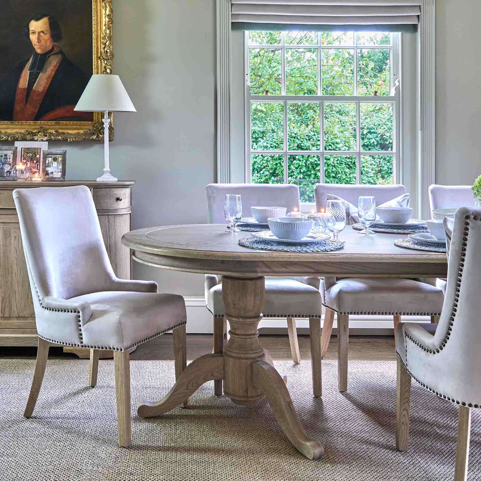 Hamilton Dining Chair - Oatmeal Velvet - Image 3