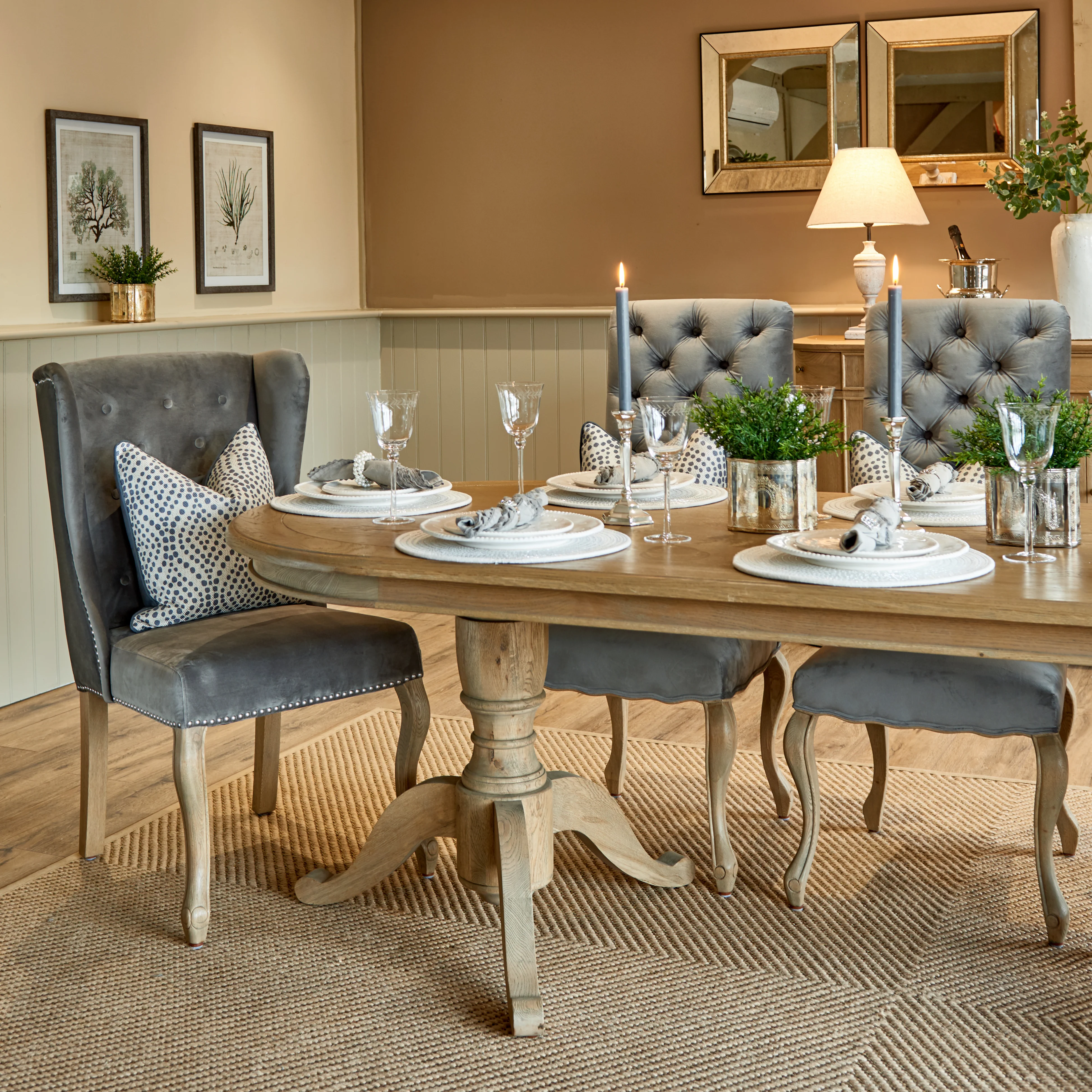 Kingsley Dining Chair - Grey Velvet - Image 3