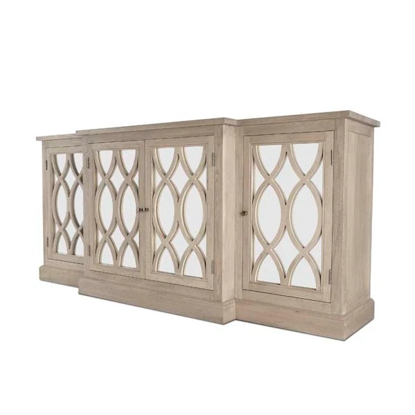 Large Marina Mirrored Weathered Oak Sideboard - Image 5