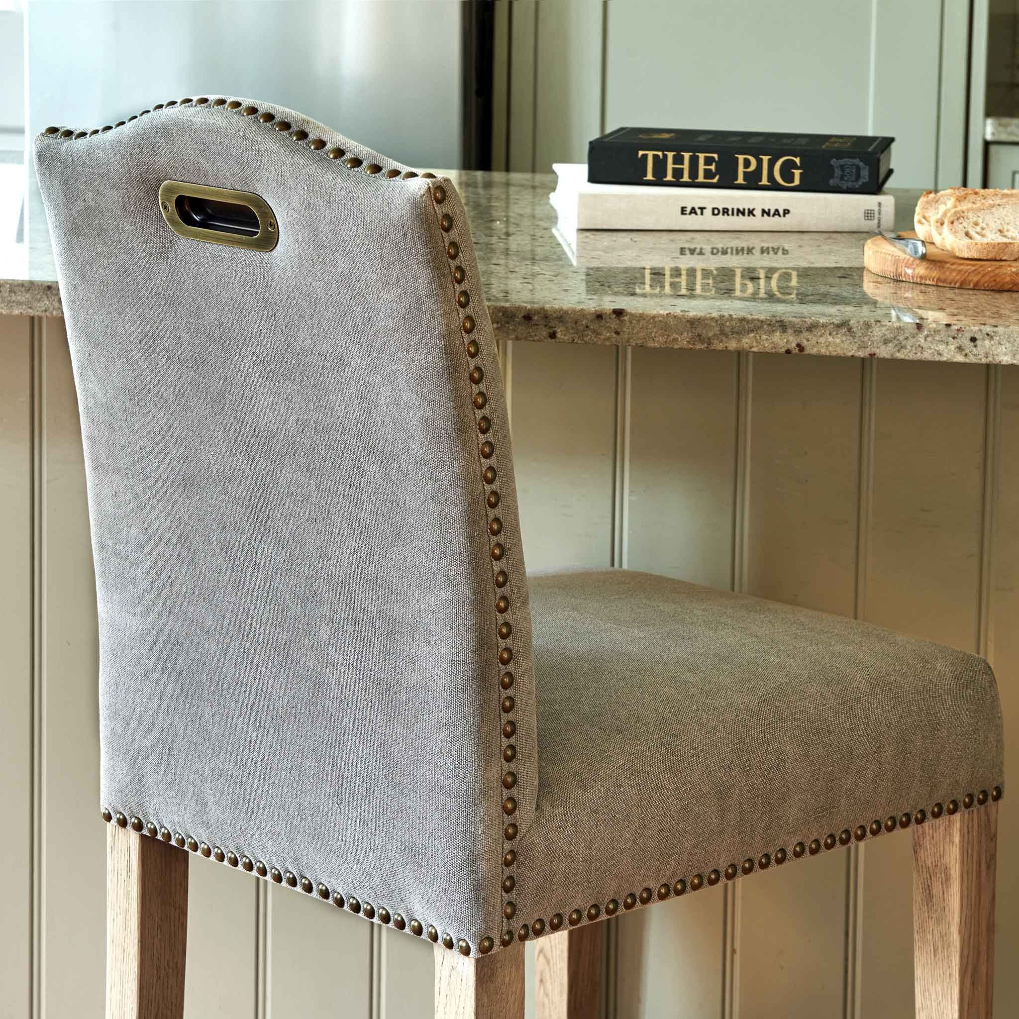 Portman Bar Stool - Dove Grey Linen - Image 4