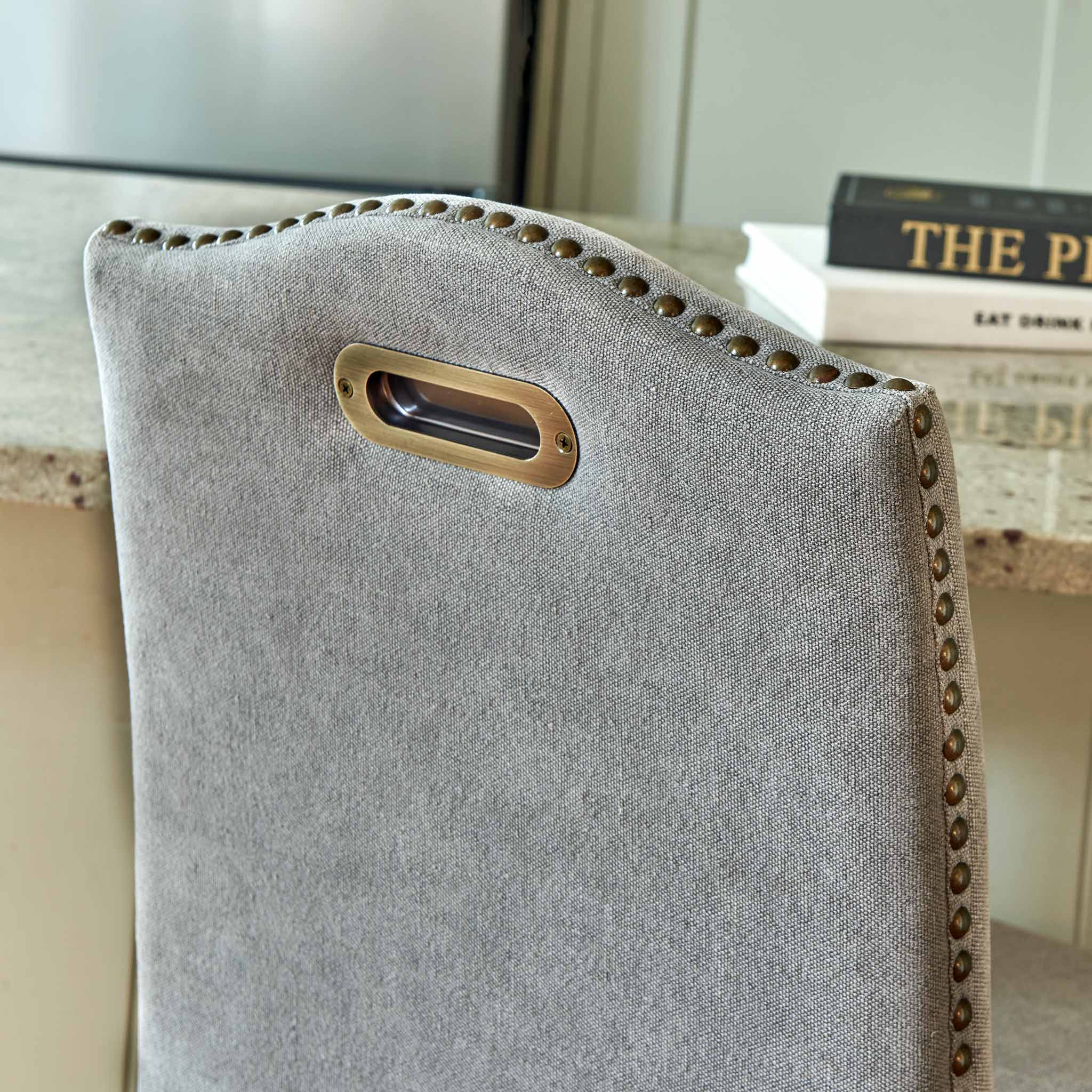 Portman Bar Stool - Dove Grey Linen - Image 6