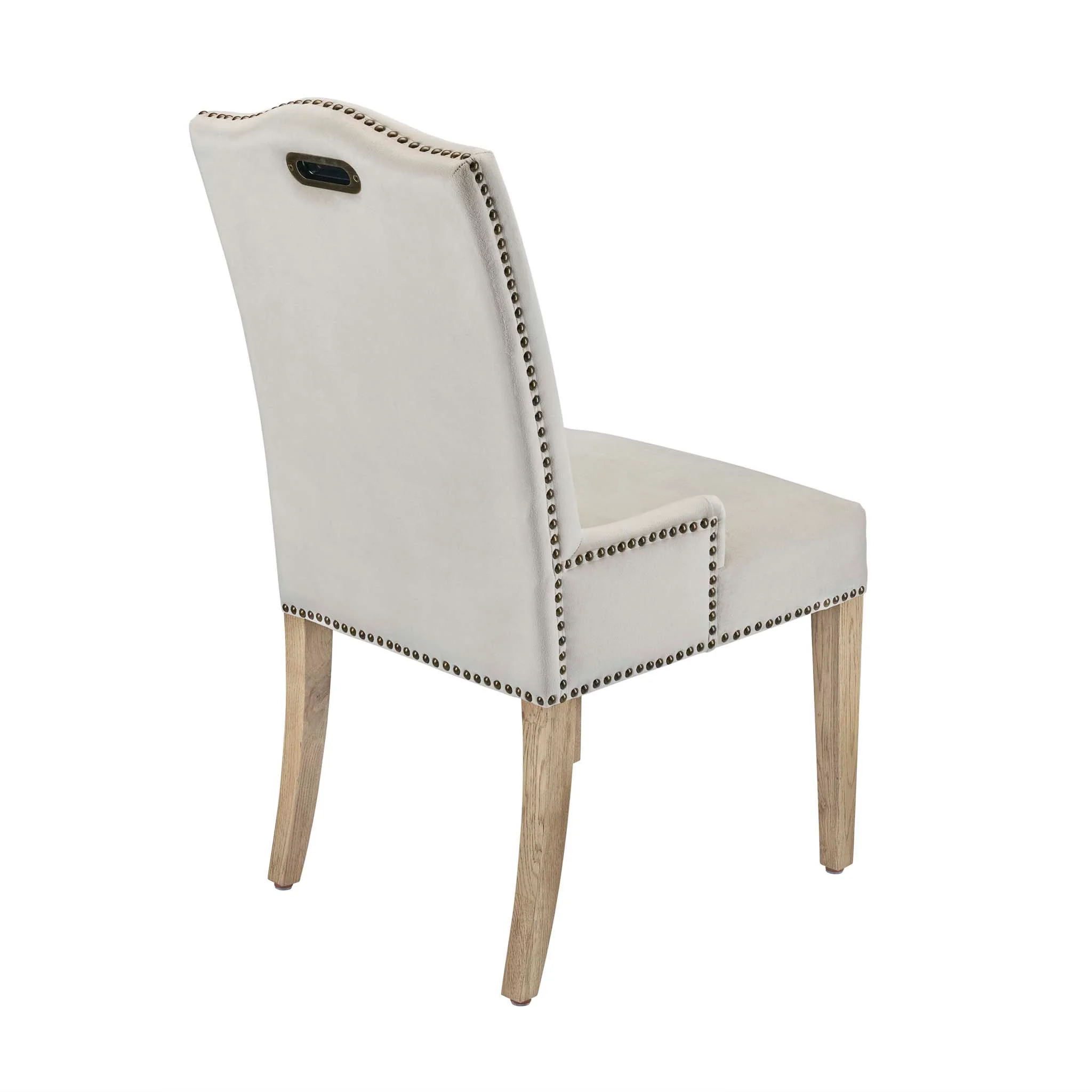 Portman Carver Dining Chair - Oatmeal Velvet - Image 7