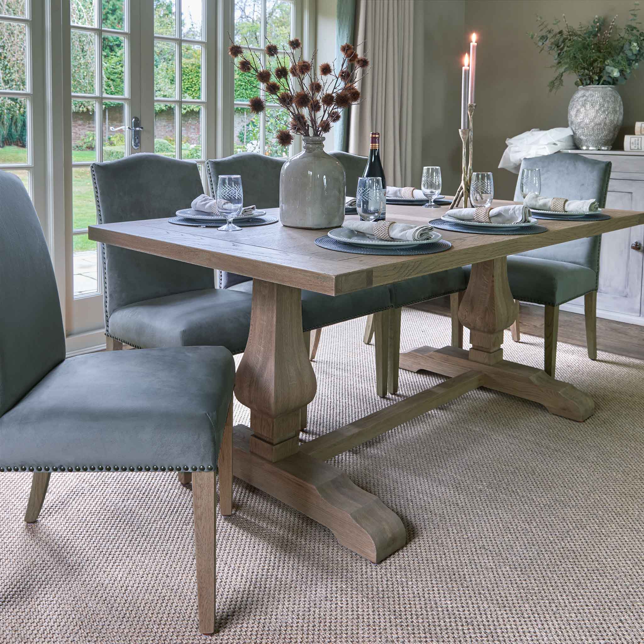 Portman Dining Chair - Grey Velvet - Image 10