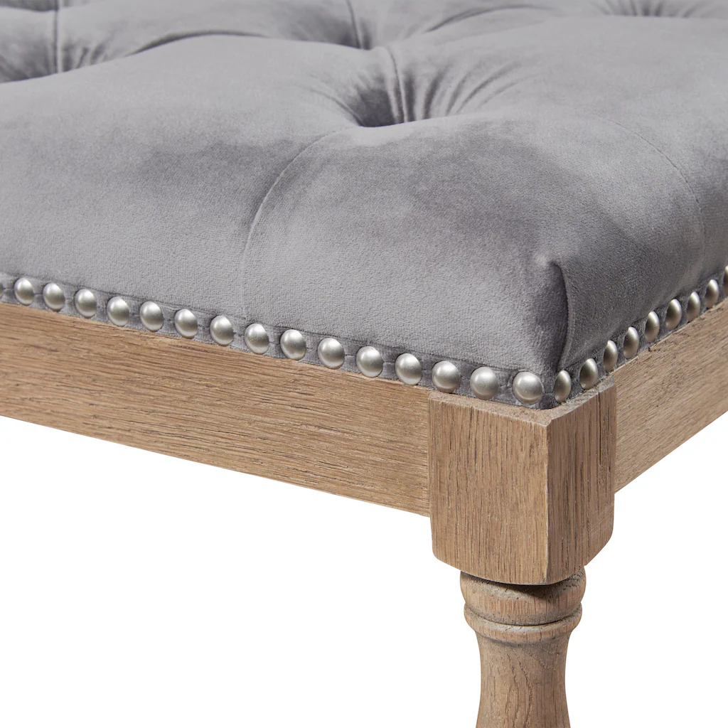 Upholstered Petit Royale Ottoman Coffee Table - Grey Velvet - Image 7